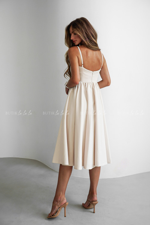 Sukienka midi beżowa Norway 3