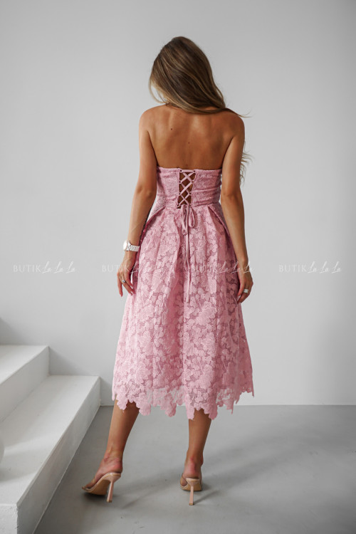 Sukienka midi pudrowa Barbare 1