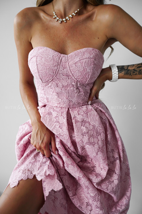 Sukienka midi pudrowa Barbare