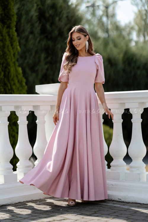 Sukienka maxi pudrowa Grande 1