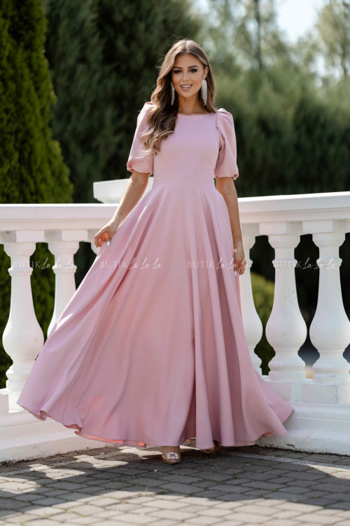 Sukienka maxi pudrowa Grande 2