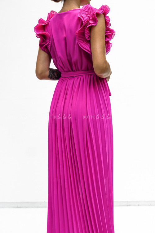 Sukienka z plisowanym dołem fioletowa Feliks 1