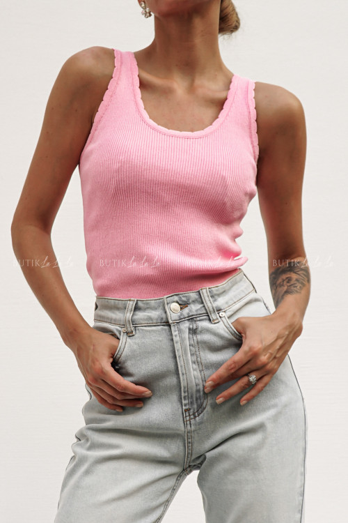 Bluzka prążkowana różowa Morlis 2