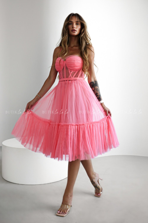 Sukienka tiulowa cukierkowy róż Elerta 1