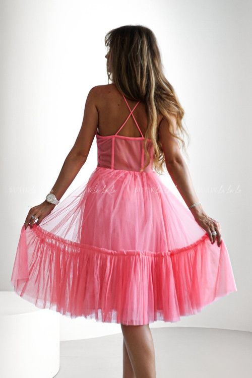 Sukienka tiulowa cukierkowy róż Elerta 3