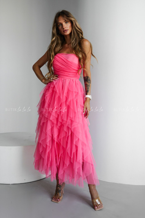 Sukienka midi tiulowa cukierkowy róż Jollie 2