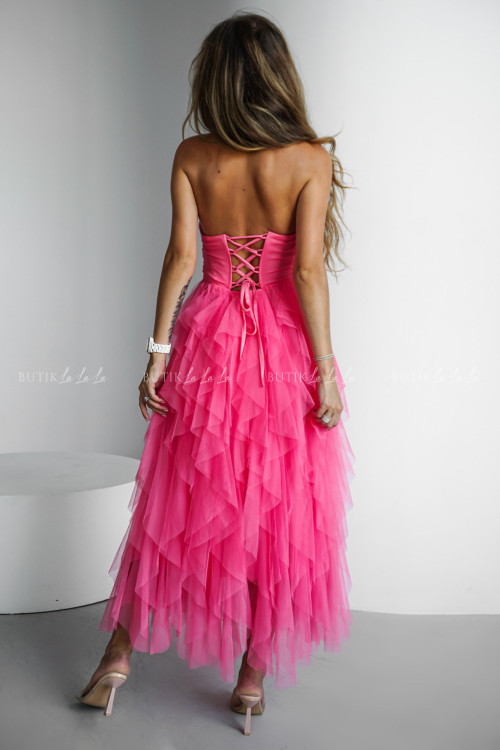 Sukienka midi tiulowa cukierkowy róż Jollie 3