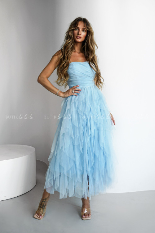 Sukienka midi tiulowa błękitna Jollie 1