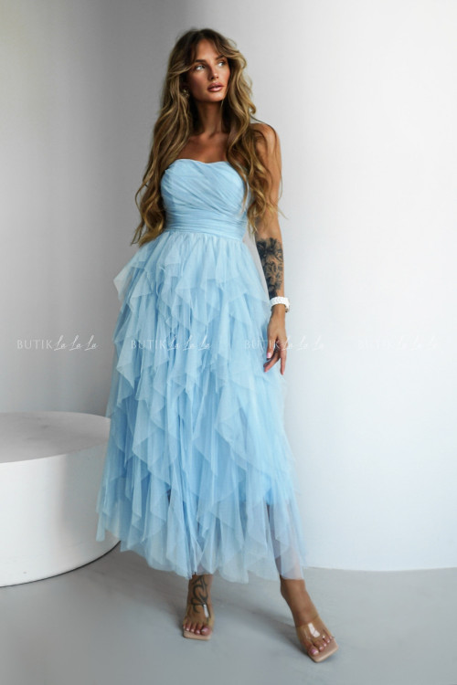Sukienka midi tiulowa błękitna Jollie 3
