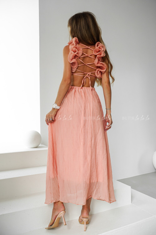 Sukienka maxi brzoskwiniowa Hailley 2