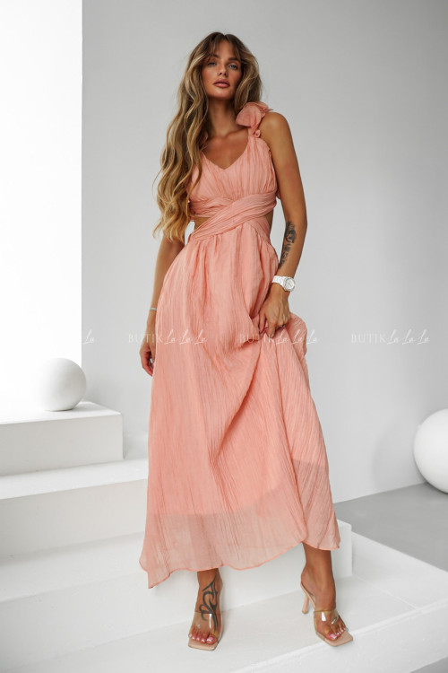 Sukienka maxi brzoskwiniowa Hailley 1