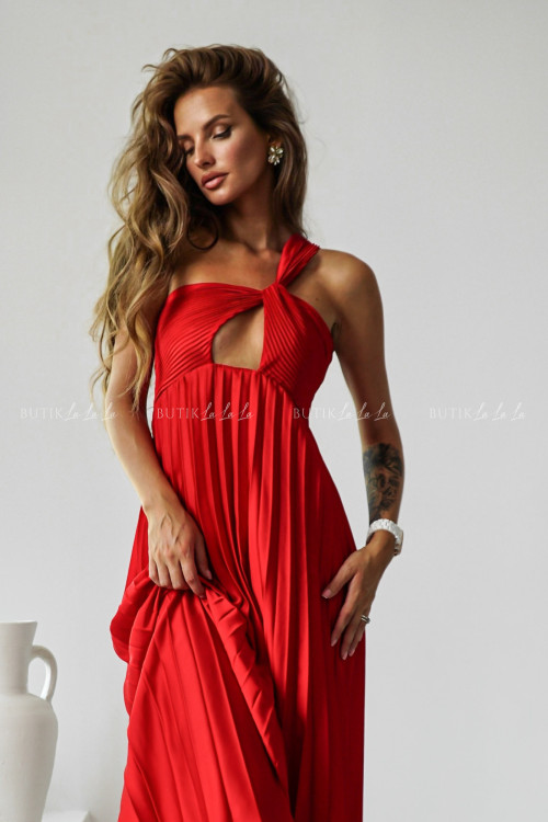 Sukienka plisowana czerwona Argentyna