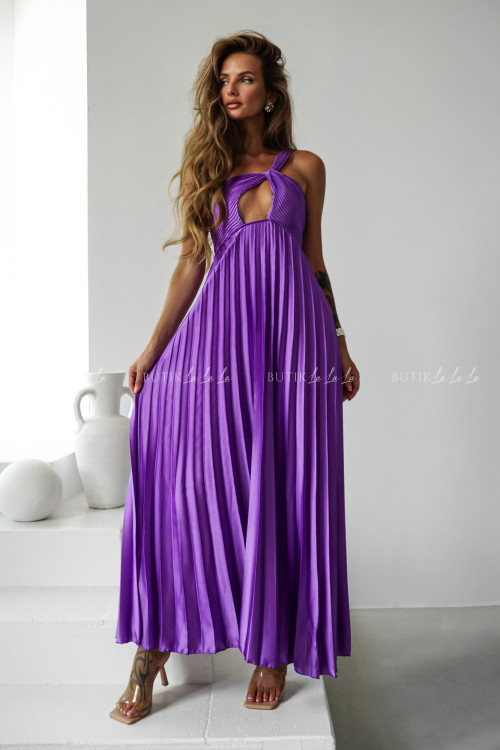 Sukienka plisowana fioletowa Argentyna