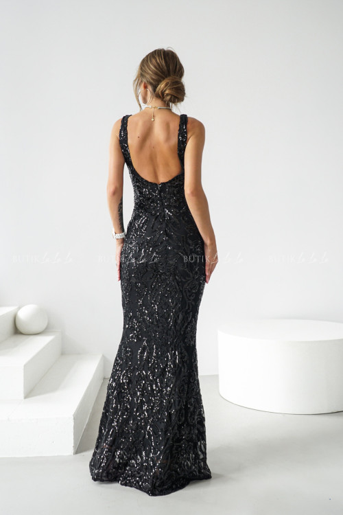Sukienka maxi cekinowa czarna Jullie 1