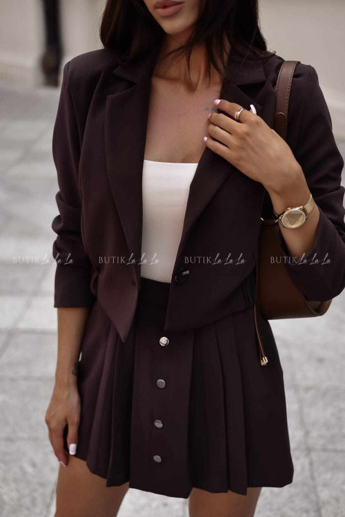 Marynarka o krótszym kroju brązowa Caprie