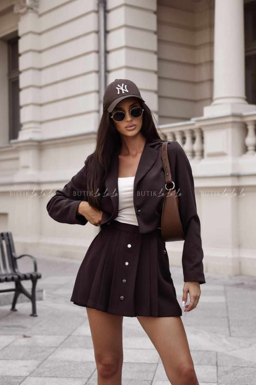 Marynarka o krótszym kroju brązowa Caprie 3