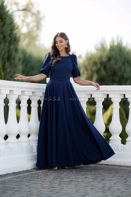 Sukienka maxi ciemno granatowa Grande 3
