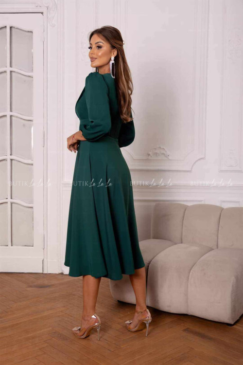 Sukienka midi butelkowa zieleń Seda 1