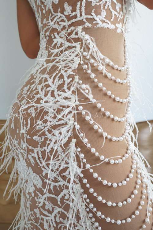 Sukienka maxi biało beżowa ze zdobieniami Hannah PREMIUM 5