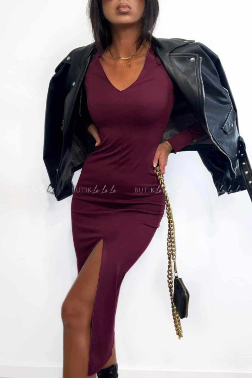 Sukienka dopasowana bordowa Dachel 4
