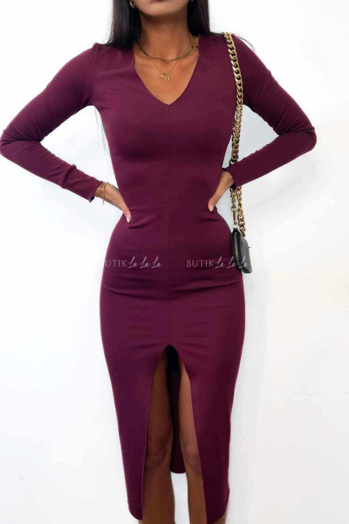 Sukienka dopasowana bordowa Dachel 1
