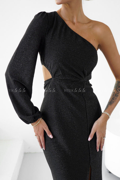 Sukienka z połyskującą nitką czarnaEsteris