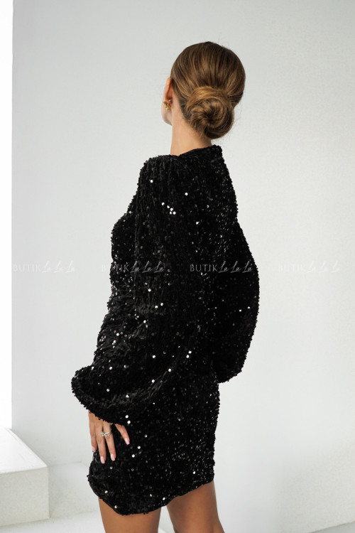 Sukienka cekinowa czarna Azza 2