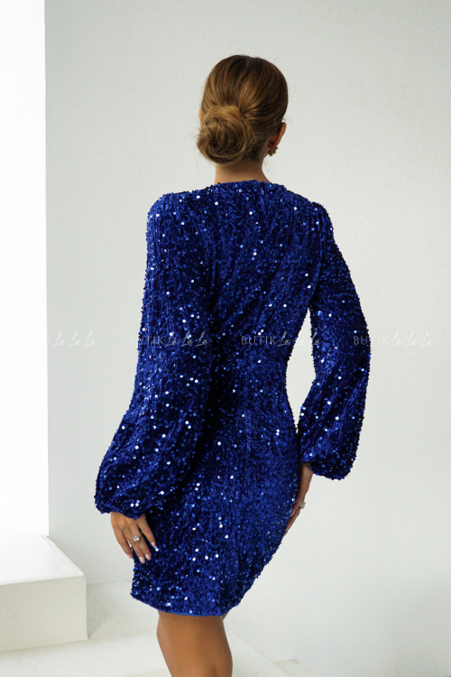 Sukienka cekinowa chabrowa Azza 2