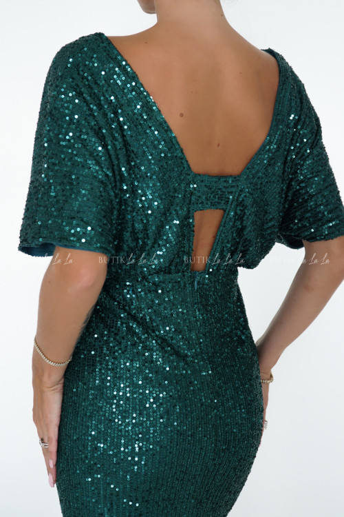 Sukienka cekinowa ciemno zielona Alruna 1