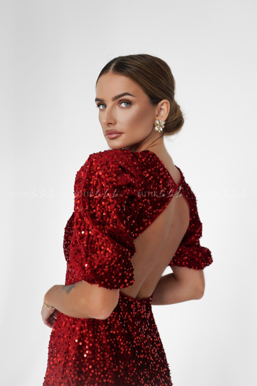 Sukienka cekinowa czerwona Brenda 3