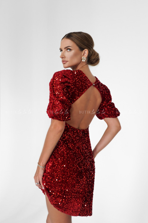 Sukienka cekinowa czerwona Brenda 4