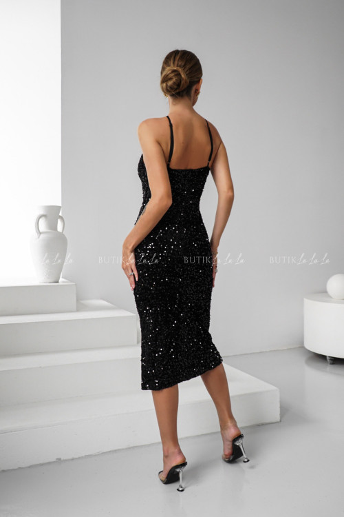 Sukienka cekinowa czarna Zenaida 1