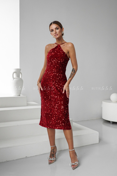 Sukienka cekinowa bordowa Zenaida 2