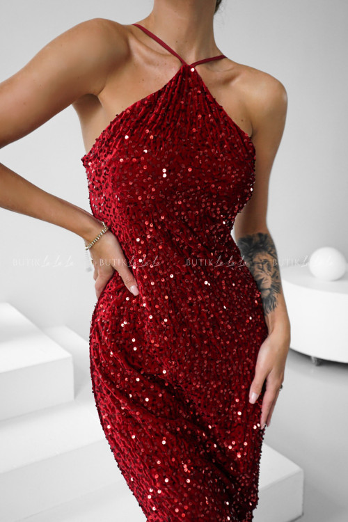 Sukienka cekinowa bordowa Zenaida