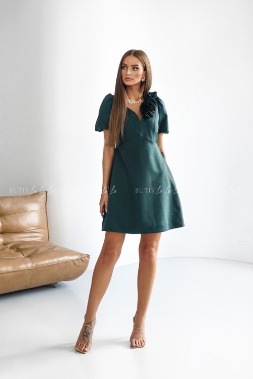 Sukienka mini ciemno zielona Angelika 2