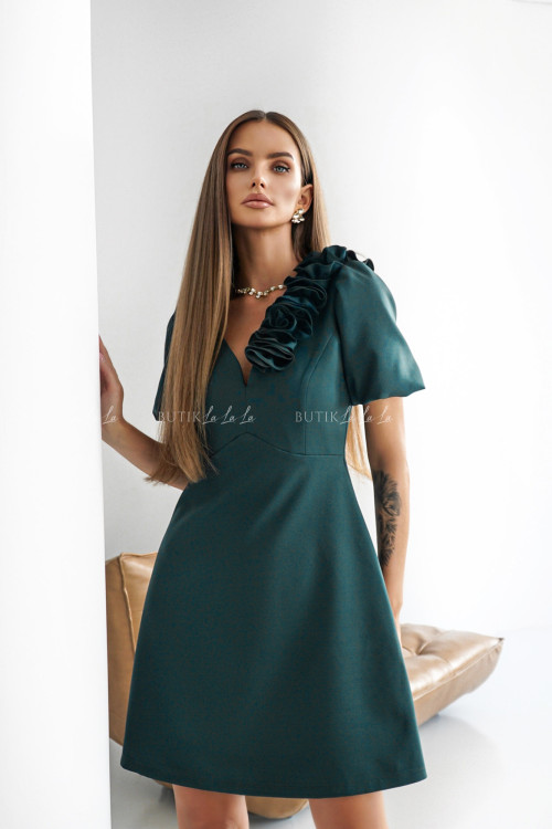 Sukienka mini ciemno zielona Angelika 3