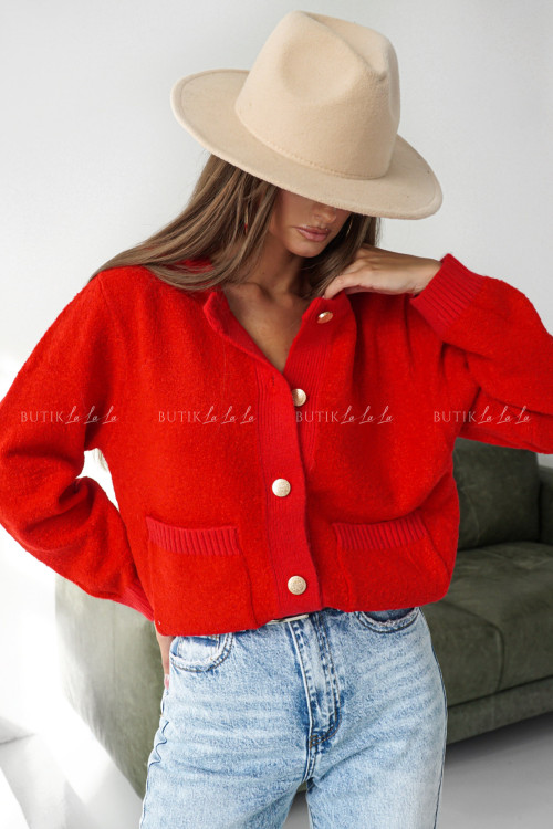 Sweter rozpinany czerwony Arthus 4