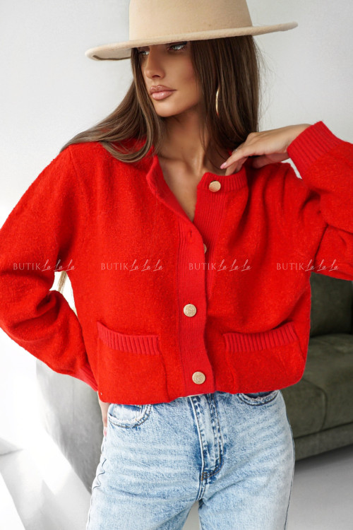 Sweter rozpinany czerwony Arthus 6