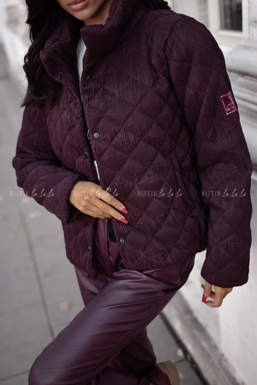 Kurtka pikowana ciemno bordowa Qrystal