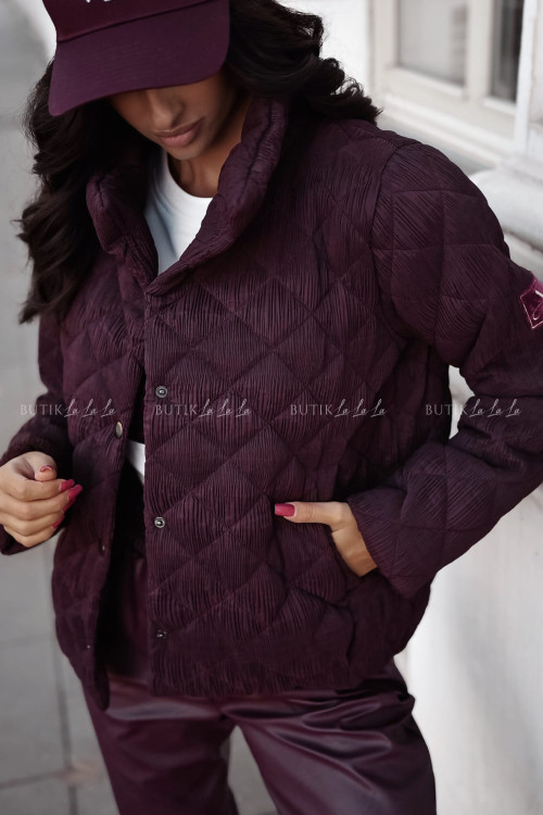 Kurtka pikowana ciemno bordowa Qrystal 1