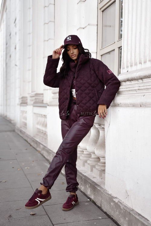 Kurtka pikowana ciemno bordowa Qrystal 2