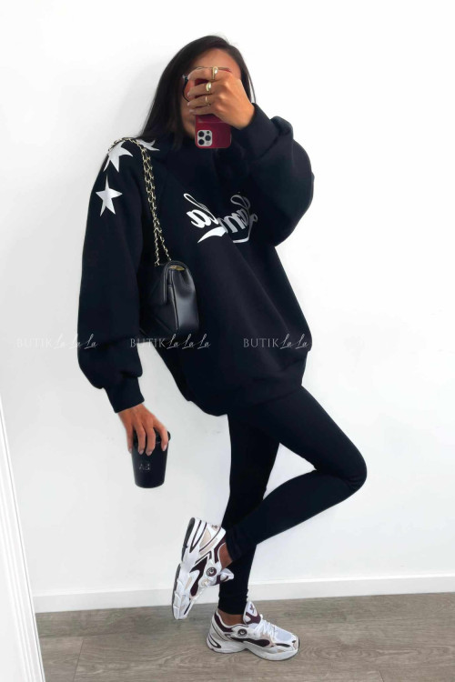 Komplet bawełniany czarny Mila 2