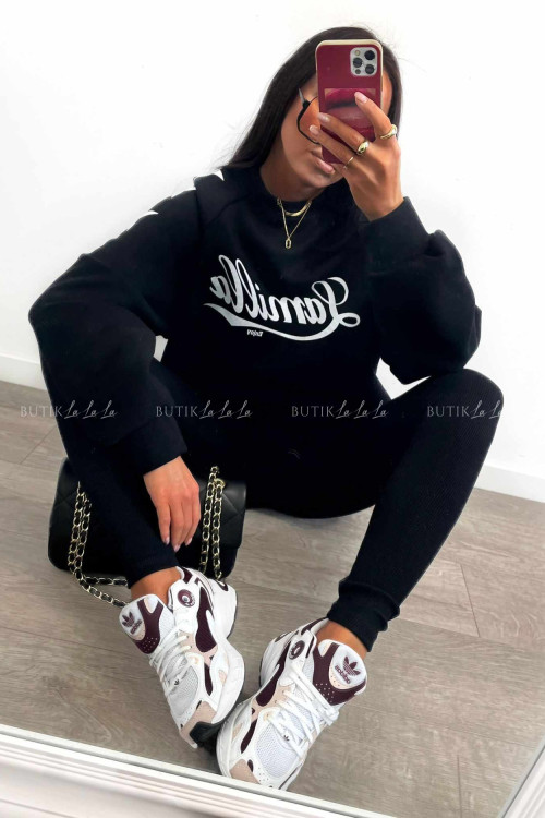 Komplet bawełniany czarny Mila 4