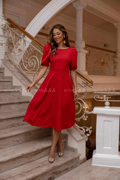 Sukienka midi czerwona Grande 1