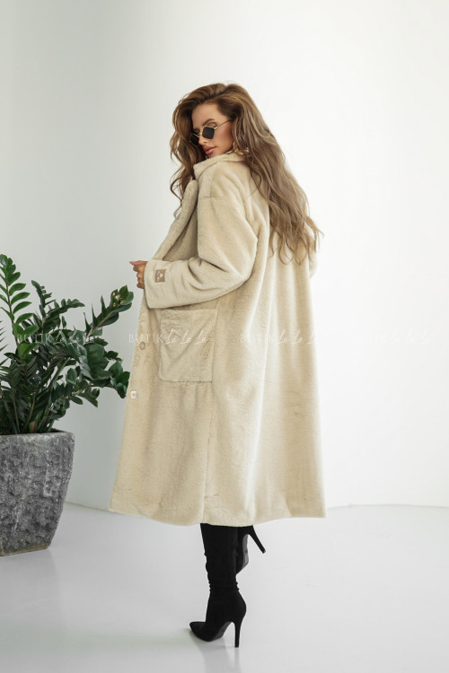 Płaszcz futro beżowy Madelen 2