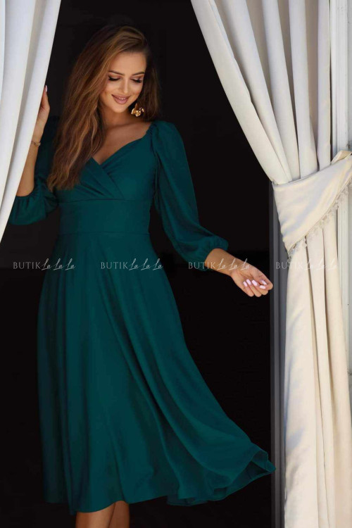 sukienka ciemno zielona midi Naomar