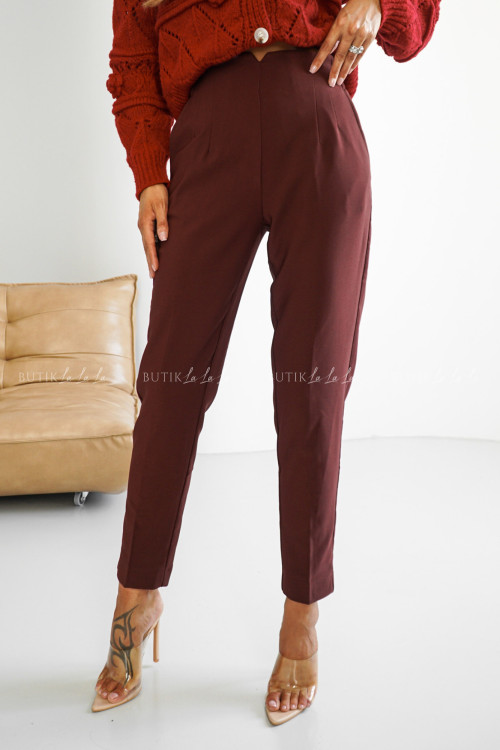 Spodnie materiałowe bordowe Comes