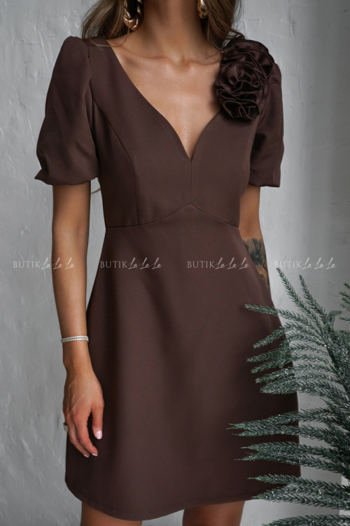 Sukienka mini brązowa Angelika