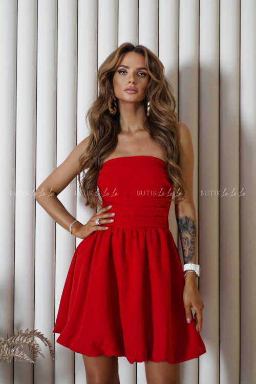 Sukienka rozkloszowana czerwona Feres 3