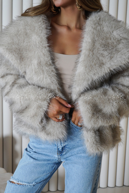 Futro beżowo szare Toronto